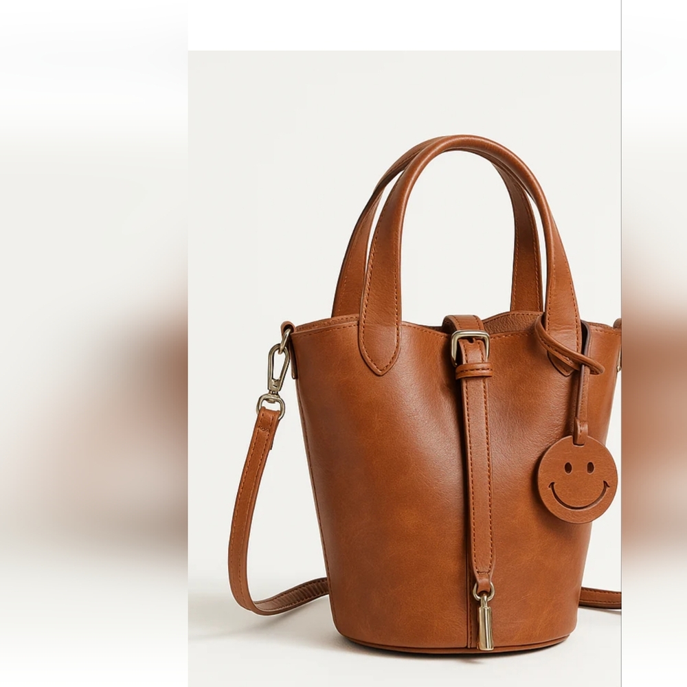 New Mini Brown Leather Tote Bag